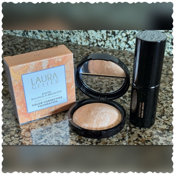 Laura Geller Makeup Laura Geller Baked Balancenbrighten Foundation Lightkabuki Brush Bun
